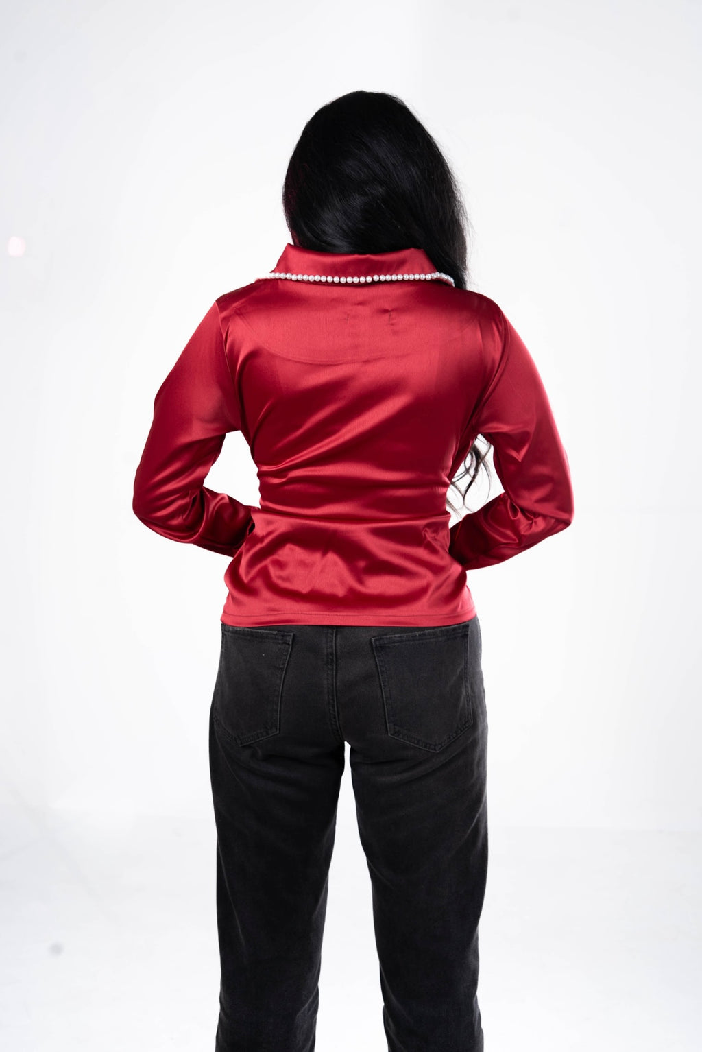 Red Satin Blouse