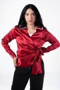 Red Satin Blouse