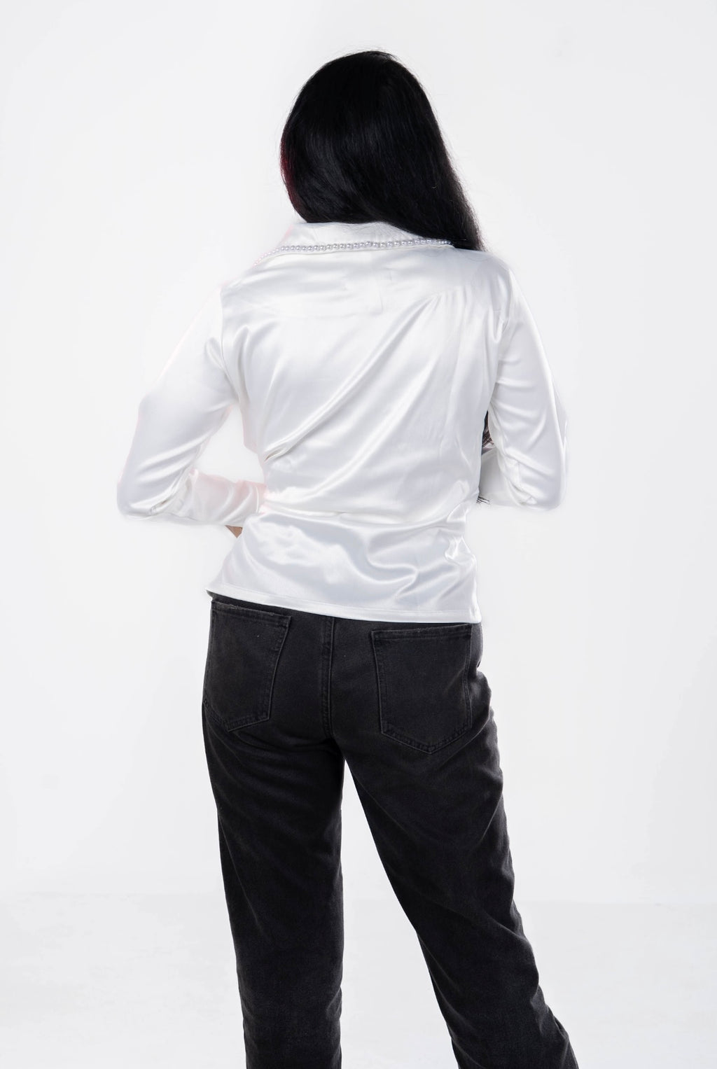 White Satin Blouse