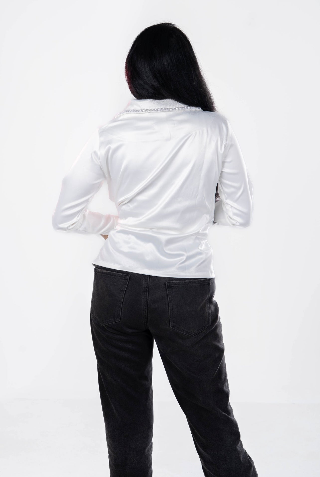 White Satin Blouse