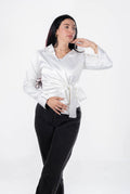 White Satin Blouse
