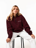 Embroidered Half-Zip in Burgundy